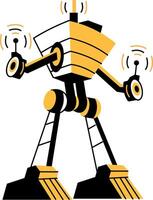 A hand drawn illustration of a robot vector