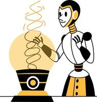 A hand drawn illustration of artificial intelligence vector
