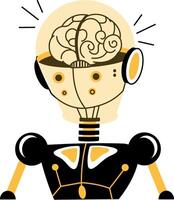 A hand drawn illustration of a bot technology vector