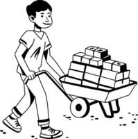 A glyph illustration of child labour vector