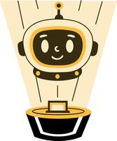 A hologram assistant robot illustration in hand drawn style vector
