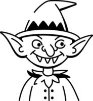 Hand drawn style icon of goblin character vector