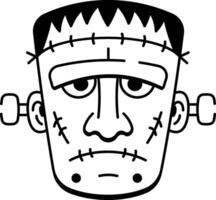A doodle style icon of Frankenstein mask vector