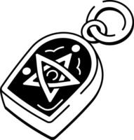 A sketchy style icon of cursed amulet vector
