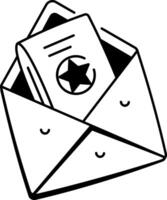 A doodle style icon of invitation card vector