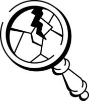 Hand drawn style icon of broken mirror vector