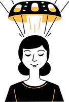 Mind reader device illustration in hand drawn style vector