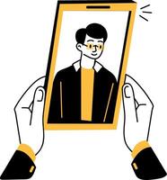 Digital avatar of a character illustration in hand drawn style vector
