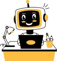 A hand drawn illustration of an ai assistant robot vector