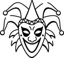 Hand drawn style icon of jester vector
