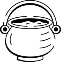 A sketchy style icon of cauldron vector