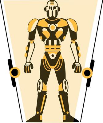 A hand drawn illustration of a robotic clone