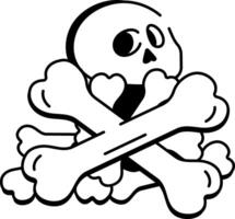 A sketchy style icon of bones pile vector