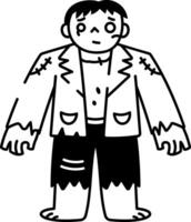 A sketchy style icon of zombie vector