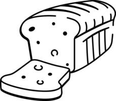 Bakes bread in doodle style icon vector