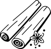 Cinnamon stick in hand drawn style icon vector