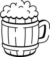 Cider mug icon in hand drawn style vector