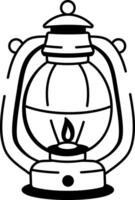 A hand drawn style icon of autumn lantern vector