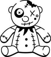 Hand drawn style icon of scary teddy vector