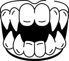 Hand drawn style icon of vampire fangs vector