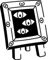 A sketchy style icon of haunted painting vector
