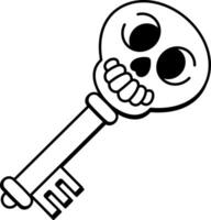 A doodle style icon of skull key vector