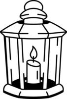 A hand drawn style icon of lantern vector