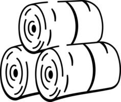 A doodle style icon of haystack vector