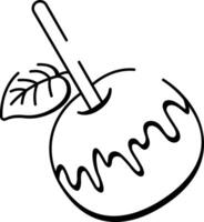 A hand draws style icon of caramel apple vector