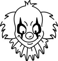 A sketchy style icon of scary clown vector