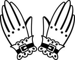 Hand drawn style icon of witch gloves vector