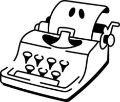 Hand drawn style icon of typewriter vector