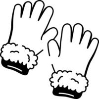 Wool gloves icon in hand drawn style vector