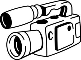A doodle style icon showing a camcorder vector