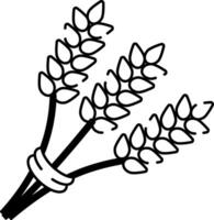 A hand drawn style icon of wheat bundle vector