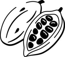 A hand drawn style icon of seed pod vector