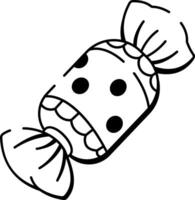 A doodle style icon depicting wrapped candy celebration treat vector