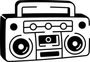 A sketchy style icon showing a stereo player design vector