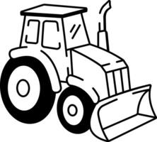 A hand drawn style icon of tractor vector