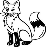 A hand drawn style icon of fox vector