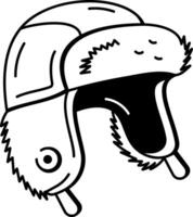 Trapper hat icon in hand drawn style vector