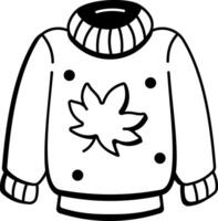 A hand drawn style icon of sweater vector