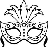Masquerade mask in hand drawn style icon vector