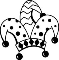 An icon of jester hat designed in doodle style vector