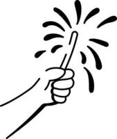 A hand drawn style icon depicting a party sparkler flame vector