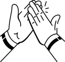 A hand drawn style icon depicting clapping hands vector