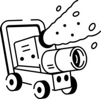 An icon of snow machine designed in sketchy style vector