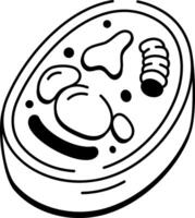 An icon of cell structure illustrated in hand drawn style vector