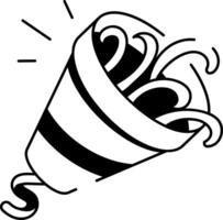 An icon of a confetti popper designed in doodle style vector