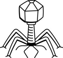 An icon illustrating bacteriophage virus designed in drawing style vector